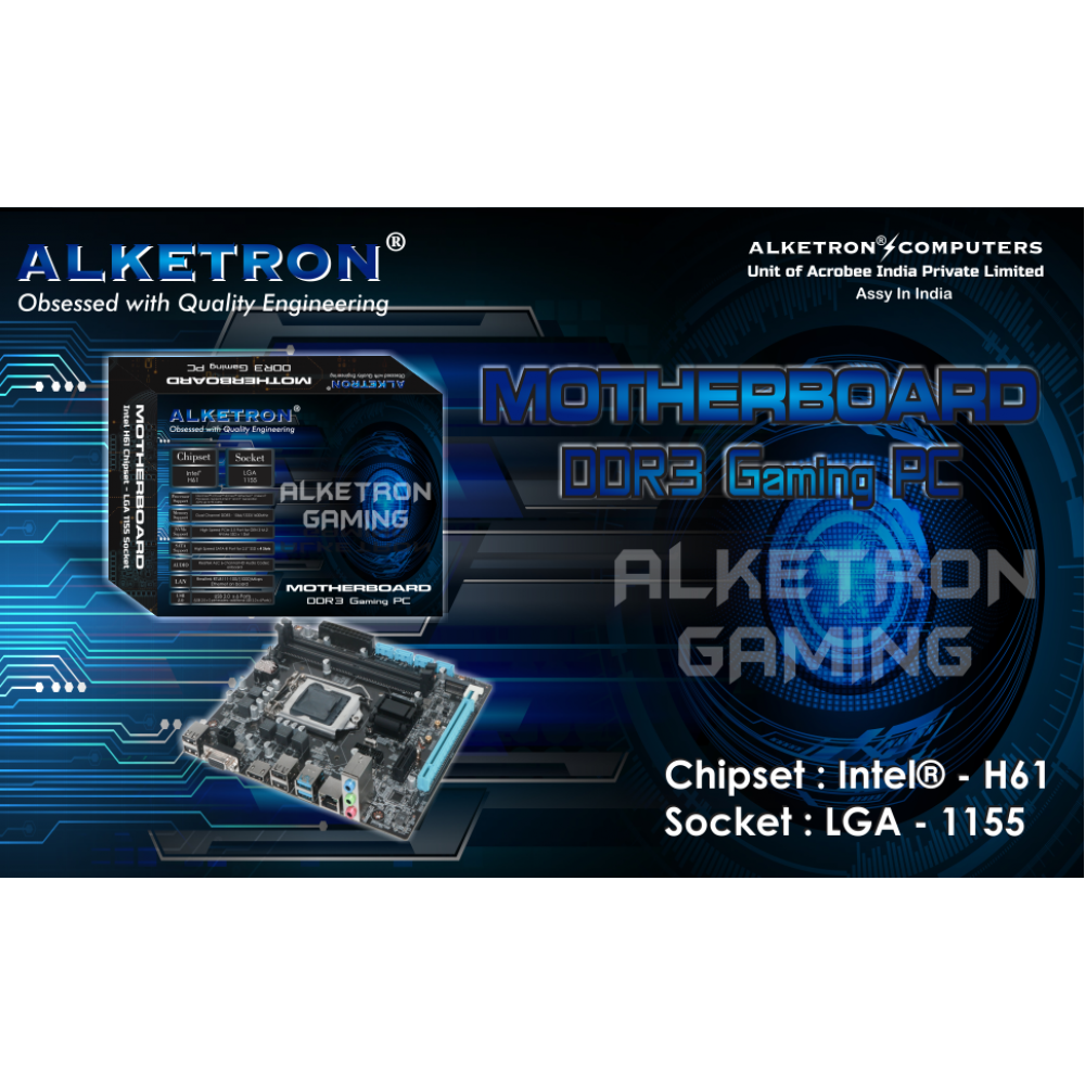 DDR3 Motherboard - Intel H61 Chipset 1155 Socket